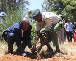 A Tree Planting session to conserve the environment and water resources at Ndakaini.